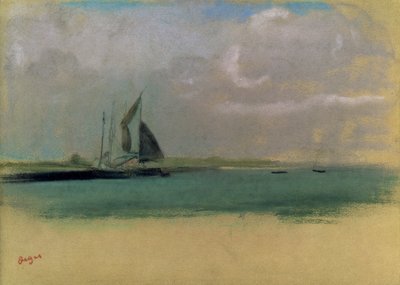 Bateaux de pêche amarrés dans le port, c.1869 - Edgar Degas